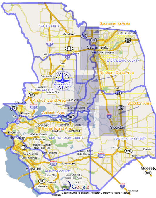 Sacramento Delta Marina Map
