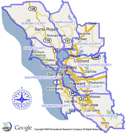 San Francisco Bay Area Marina Map